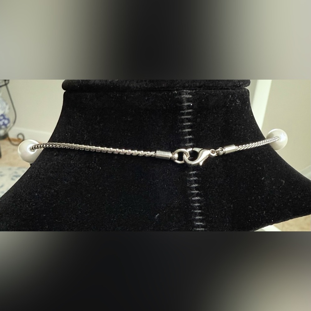 Park Lane “Shannel” Silver Faux Pearl Necklace - Picture 5 of 9